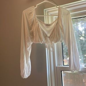 White cropped blouse